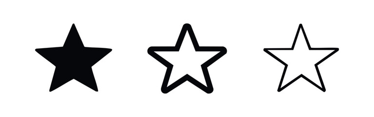 Obraz premium Star Icons Set for Rating and Favorite Marks - Quality Review Star Symbol Collection