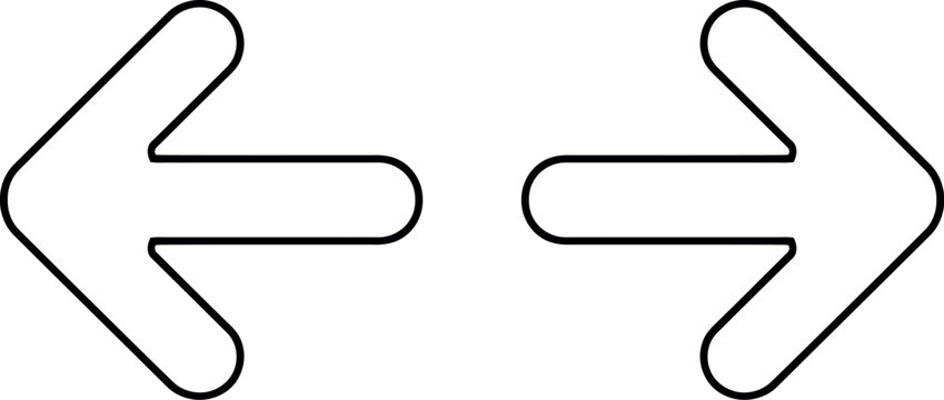 Two opposing arrows black outline left arrow