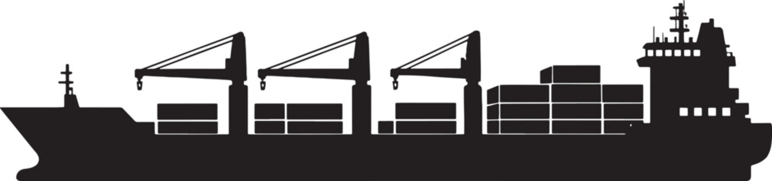 Cargo ship, container vessel, freight boat, industrial transportation