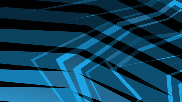 Abstract geometric background with dynamic blue and black lines