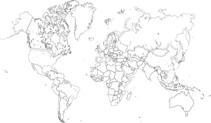 Obraz premium Flat Design World Map Illustration on White Background