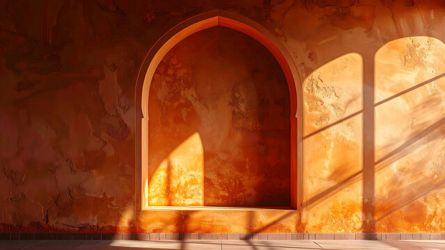 Golden hour hitting curved structure, perfect for travel or cultural visuals.