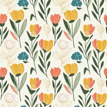 Playful flower illustration with a lighthearted aesthetic and natural organic movement