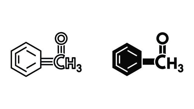 Comparison of acetophenone and phenyl methyl ketone structural representations