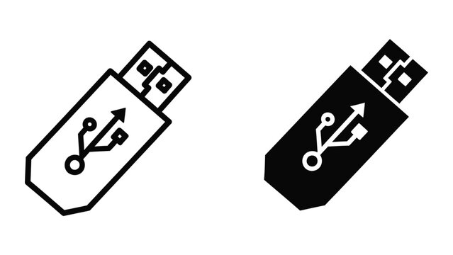 Usb flash drives with different color schemes and data transfer icons