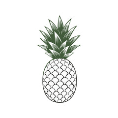 Obraz premium Stylized green pineapple with detailed texture and leaves