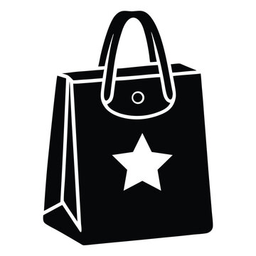 Shopping bag vector logo design silhouette vector flat illustration design on a white background