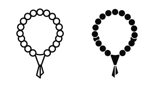 Contrasting female symbols with circular bead patterns and triangular pendants