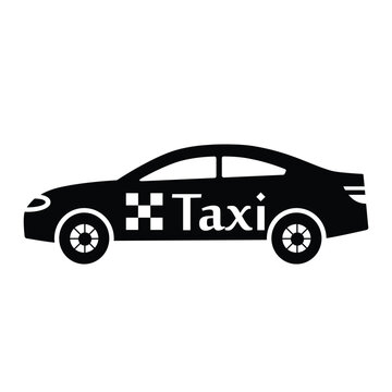 Taxi vector logo design silhouette vector flat illustration design on a white background