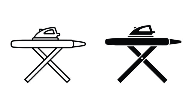 Comparison of ironing board designs with different base styles and color contrasts
