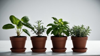 Fototapeta premium Indoor plants on a table, great for office or home decor