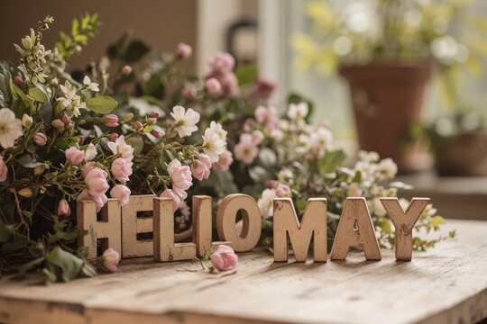 hello may - wooden letters spelling the word hello