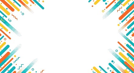 Fototapeta premium Vibrant colorful diagonal lines border design