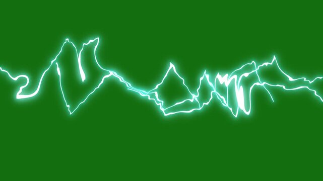Flash electric energy burst animation, glowing lightning arcs and thunder sparks, comic style explosion FX, 2D hand drawn storm overlay for anime scenes and transitions, green screen, 4K