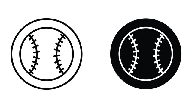 Contrasting designs of a classic baseball depicted in black and white styles