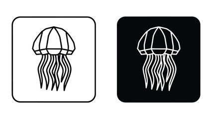Contrast illustration of a jellyfish in positive and negative space designs © MSTSAMSUN
