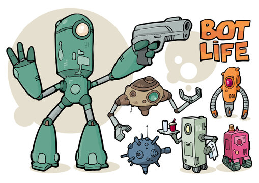 BOT LIFE, illustrations de robots