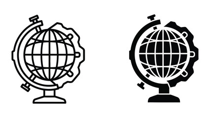 Two contrasting styles of antique globes on stands © MDMOSLEM