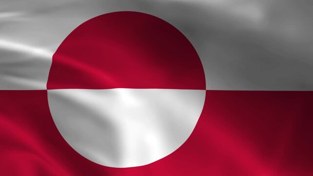Waving flag of Greenland a national symbol with a red and white design representing Arctic geography and national pride