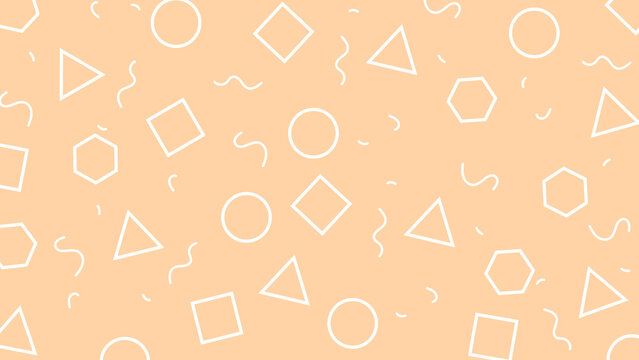 Abstract Geometric Shapes Pattern in Peach Backgrounds