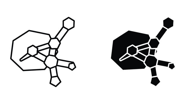 Chemical molecular structures with different spatial arrangements and fill styles