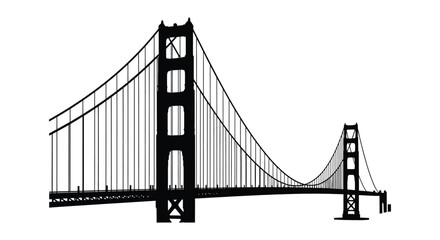 Obraz premium Golden gate bridge silhouette iconic san francisco landmark