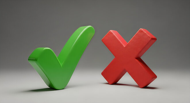Decision making between approval and disapproval symbols in contrast