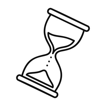 Minimalist Hourglass Line Art Illustration for Time Management and Deadlines
