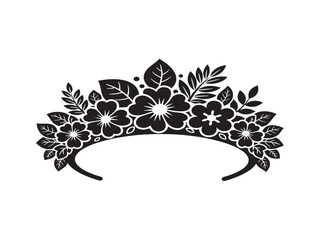 Stylish flower crown silhouette with bohemian feminine aesthetic  © Safowan