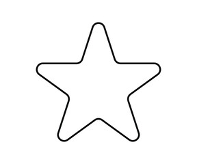 Obraz premium Simple five pointed star outline against a plain white background