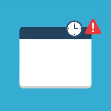 Notification Calendar Icon With Alarm Clock.