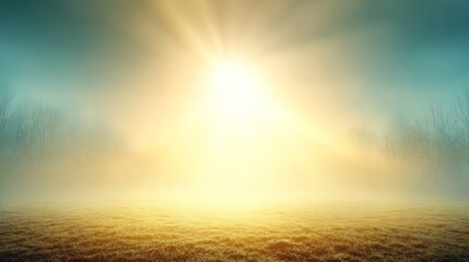 Obraz premium Bright sunlight illuminating an open space with abstract sky and ground elements