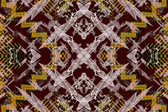 Kaleidoscope of flowers, colorful ornament, abstract seamless pattern, mosaic,