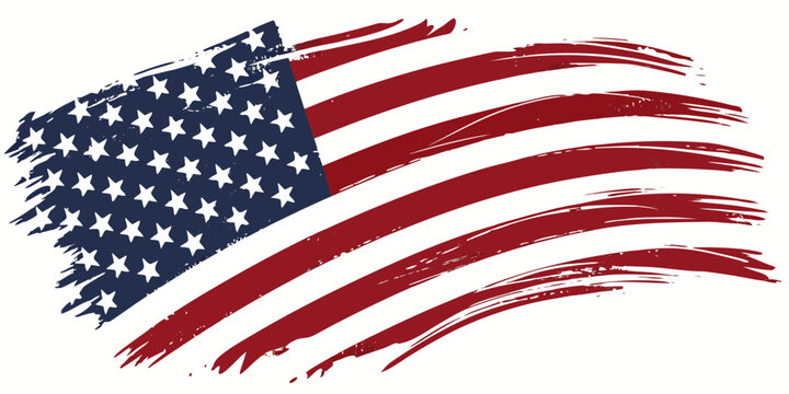 A grungy american flag waving