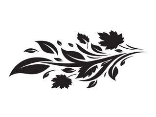 Fototapeta premium Dynamic leaves swirling in wind silhouette with natural motion 