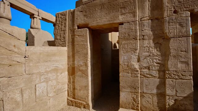 Karnak Temple in Luxor, Egypt. It is the second most visited historical site in Egypt only the Giza Pyramids near Cairo receive more visits.