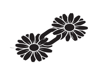 Fototapeta premium Daisy chain silhouette with playful and cheerful floral design 