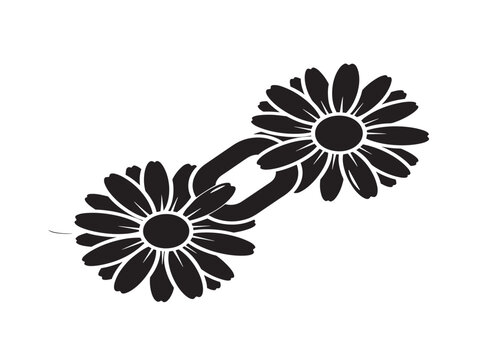 Daisy chain silhouette with playful and cheerful floral design 