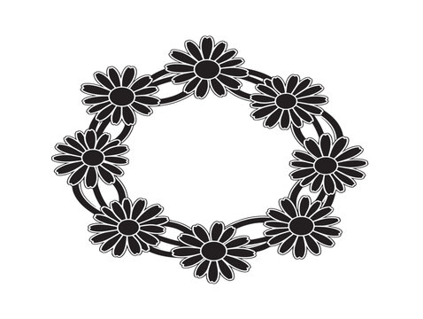 Beautiful daisy chain silhouette with fresh springtime feeling 