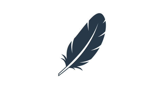 a single dark blue feather icon.