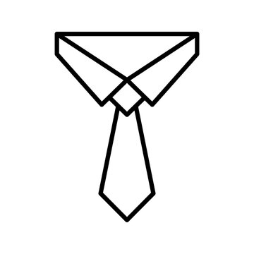 Neck tie icon. Business and business attire line symbol. Black and white.