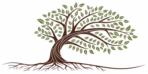 A majestic tree with sprawling branches and intricate roots stands tall and proud © Murad