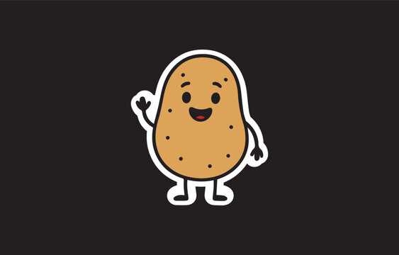 Potato Mascot Logo & Illustration | Cute Potato Character | Food and Kitchen Logo Pack