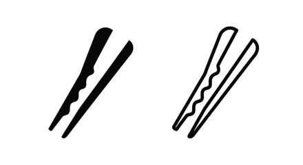Fototapeta premium Simple black and white illustration of two different hairpins