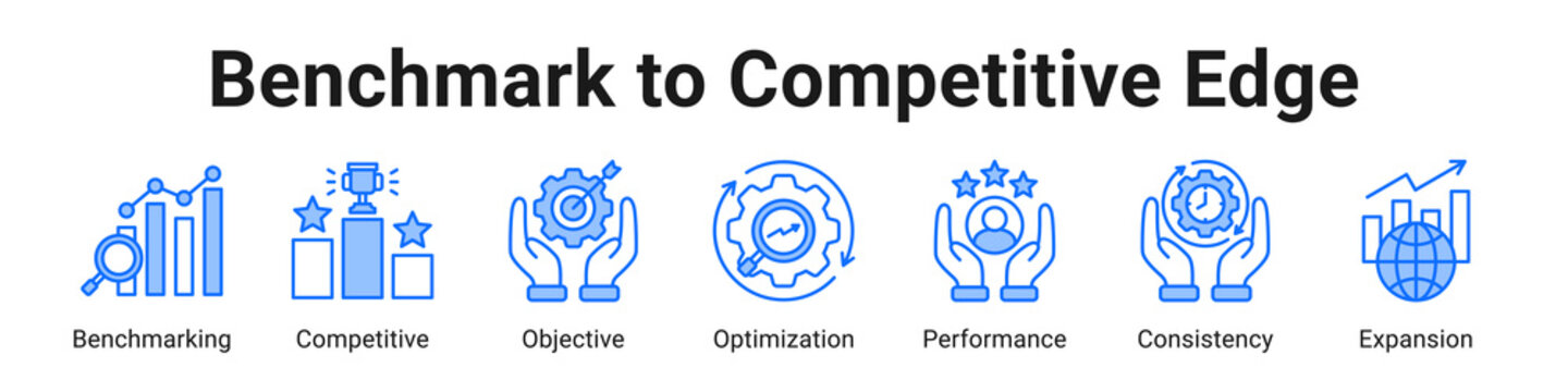 Benchmark To Competitive Edge web banner icon vector illustration.