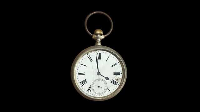 daylight saving time on old pocket watch with alpha channel
