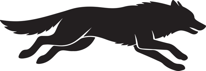 Fototapeta premium Running Wolf in Motion – Wild Animal Speed and Power Nature Concept