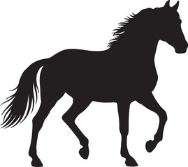 Obraz premium Horse in silhouette on white background