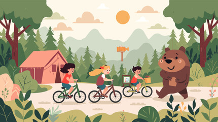 Naklejka premium A calming and modern illustration of leaves and plants in a minimalist style, evoking a sense of serenity and connection to nature.
