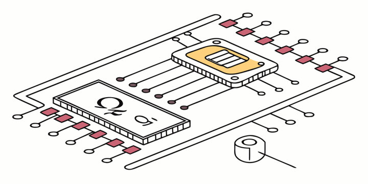 Detailed diagram of a computer motherboard with various components labeled